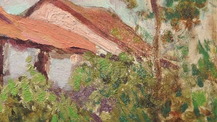Pierre Bonnard (1867-1947), Jardin au Grand-Lemps, vers 1886-1888, huile sur carton,... Un cadeau d’un frère à une sœur