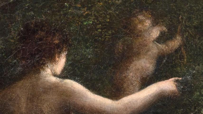 Henri Fantin-Latour (1836-1904), L’Éveil de l’Amour, huile sur toile, 33,5 x 42 cm.... Poétique allégorie
