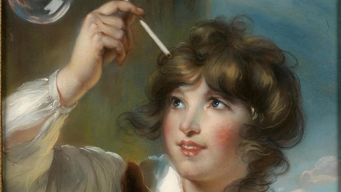 John Russell (1745-1806), L’Enfant aux bulles de savon, dit aussi William Russell... Prendre un savon