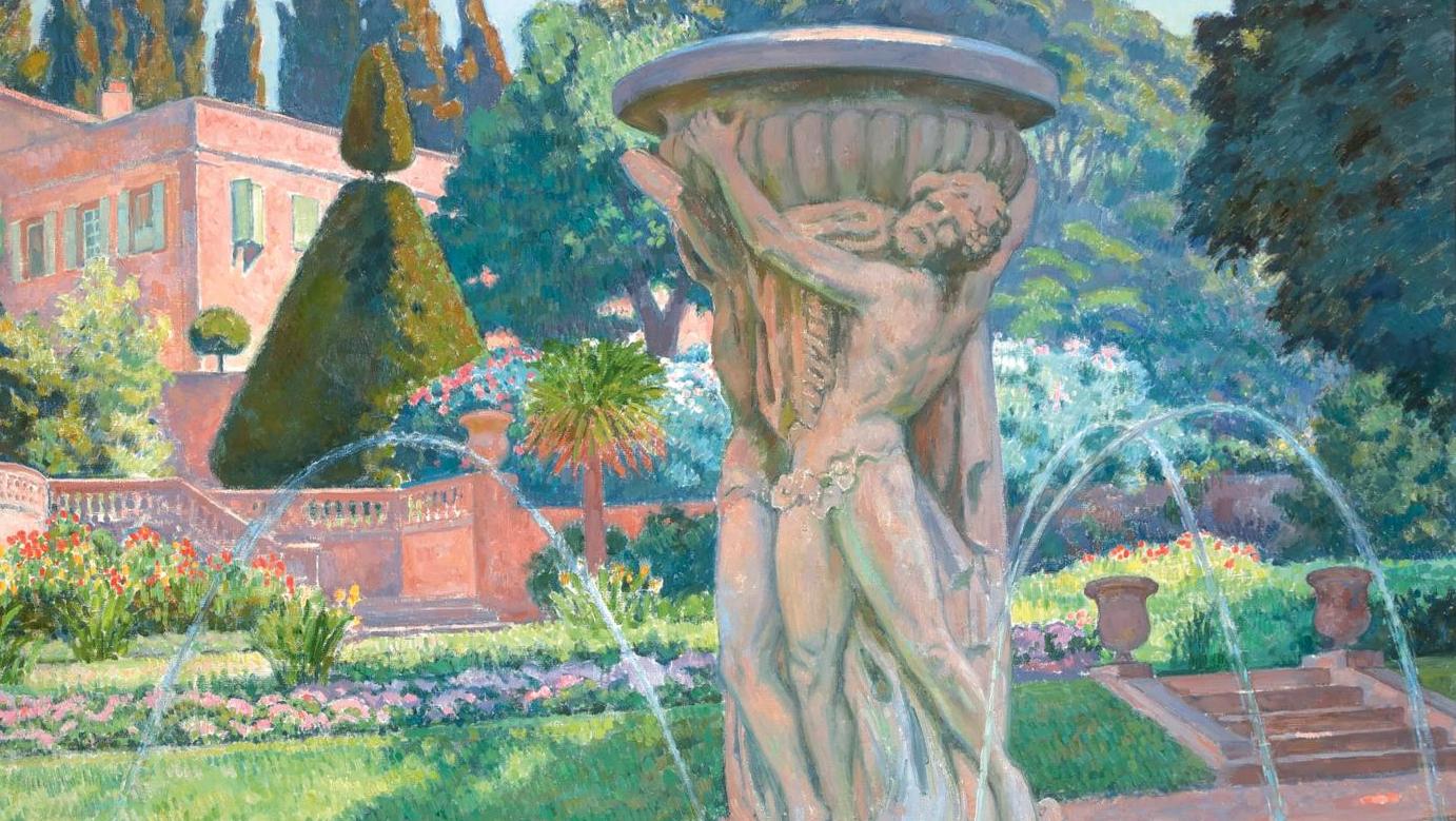 Théo Van Rysselberghe (1862-1926), Fontaine aux statues à Mazargues Grand panneau,... Van Rysselberghe, de Marseille à Mariemont