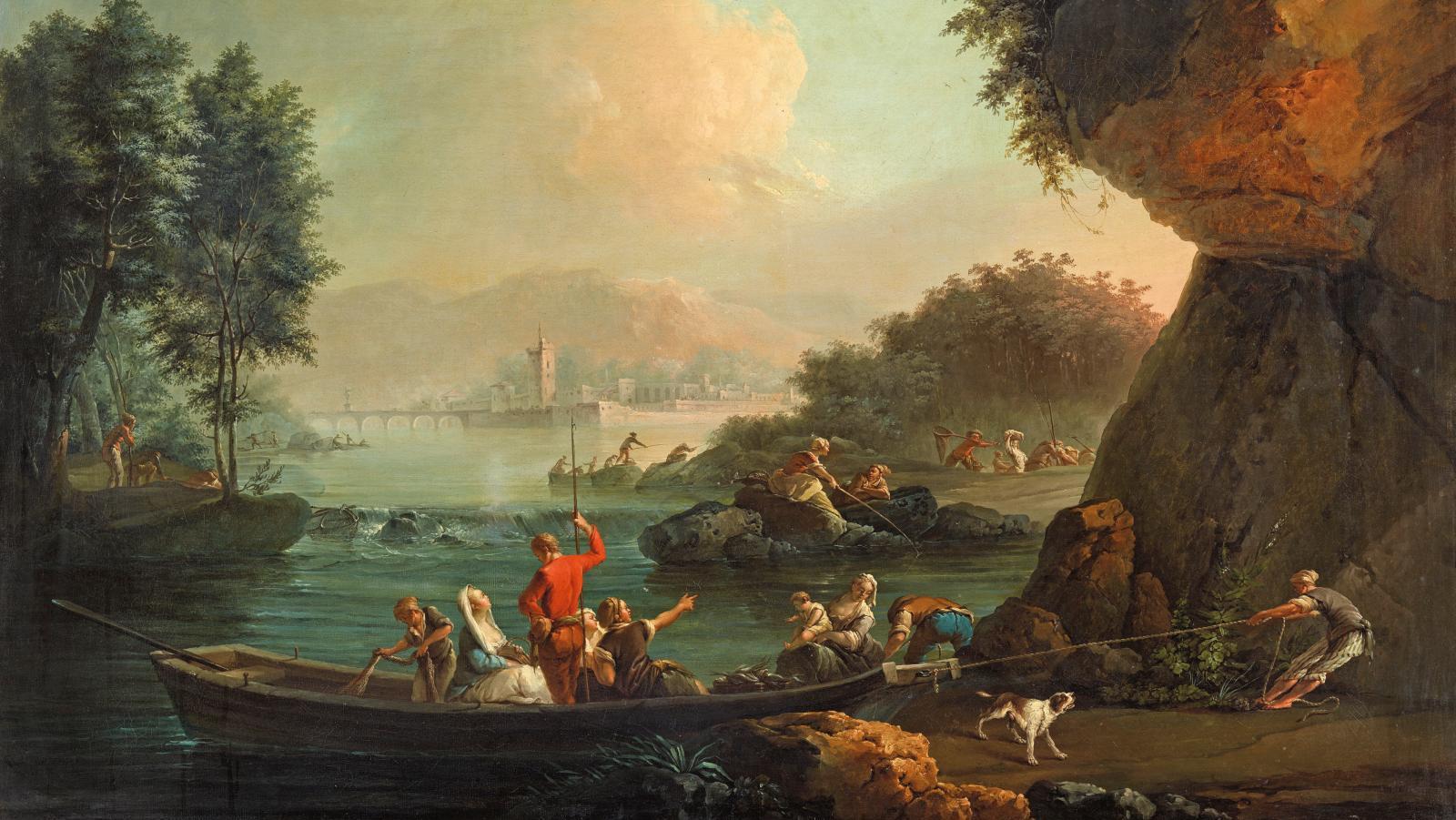 Claude Joseph Vernet (1714-1789), Paysage côtier dans l’après-midi  d’une série de... Vernet et les amateurs anglais