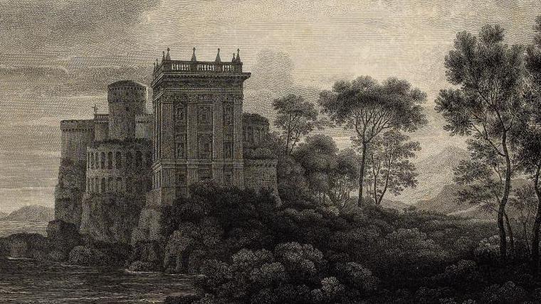 François Vivares (1709-1780) et William Woollett  (1735-1785), The Enchanted Castle,... Apprivoiser la lumière. Claude Lorrain et la perception du paysage