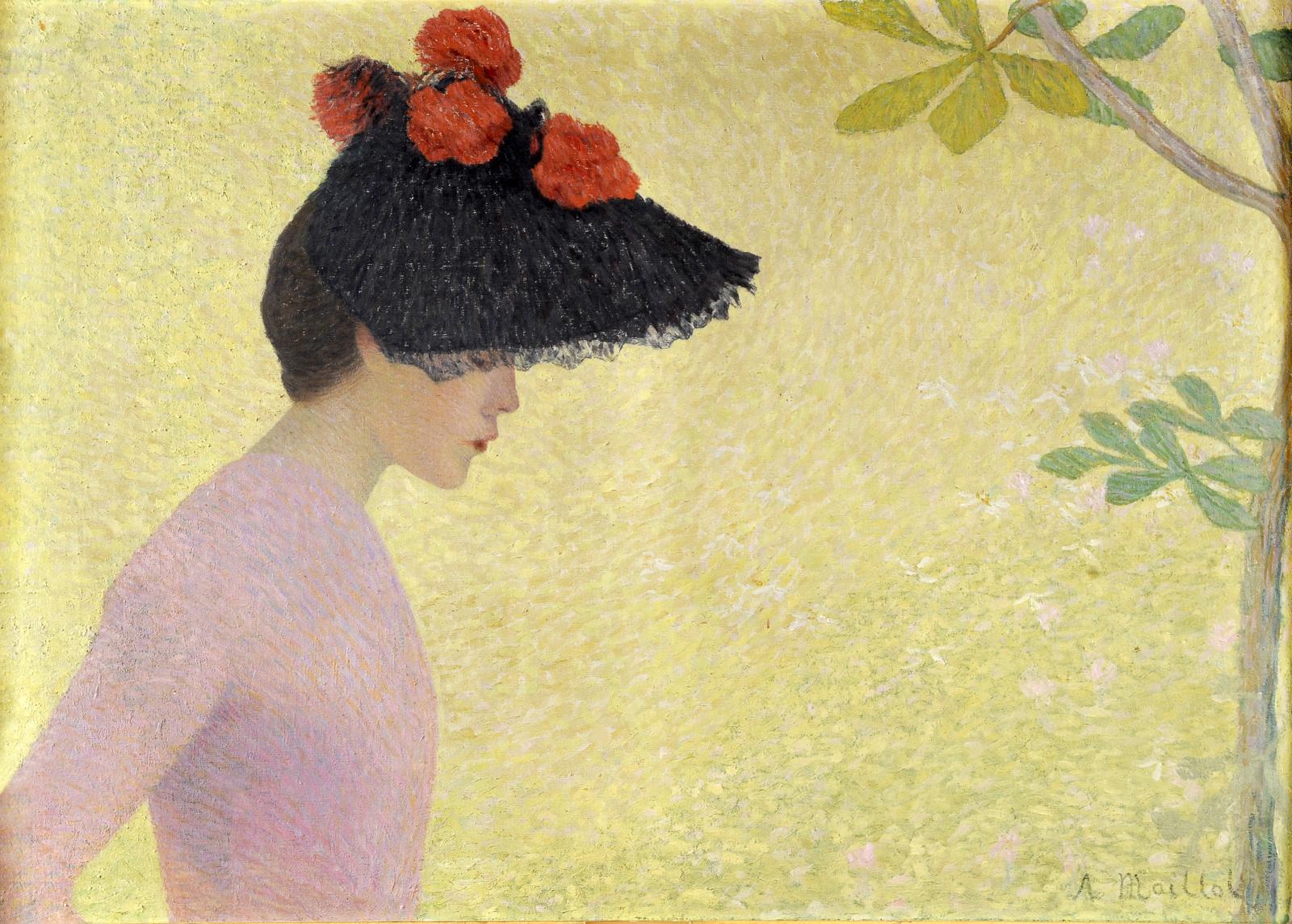 Aristide Maillol (1861-1944), Jeune fille de profil, 1891 (ou vers 1896), huile sur toile, 100 x 73 cm. Dépôt du musée d’Orsay, Paris. © pascale march