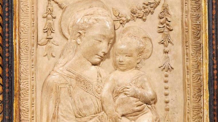 Atelier d’Antonio Rossellino (1427-1479), Madonna col Bambino (del tipo detto dell’Ermitage,... Le génie florentin