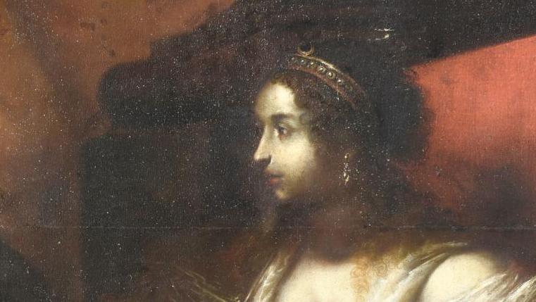 Entourage de Carlo Francesco Nuvolone (1608-1662), La Toilette d’Esther, huile sur... Esther, vue d’Italie du Nord