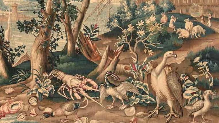 Manufacture royale de Beauvais, début du XVIIIe siècle. Le Phare, tapisserie en laine... Le Phare de la noble chartreuse de Bourgfontaine