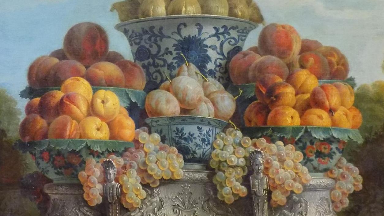 François Desportes et son atelier (1661-1743), Nature morte au surtout garni de fruits,... Une redécouverte étonnante et instructive 