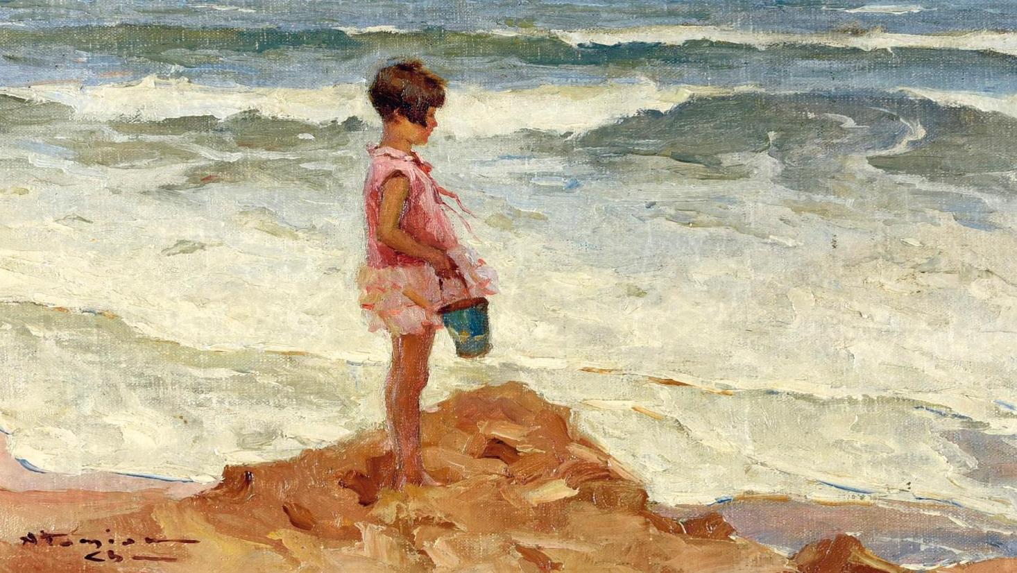 Charles Atamian (1872-1947), Après le gros temps, vers 1938, huile sur toile, 33 x 41,5 cm.... Avis de gros temps sur l’Atlantique