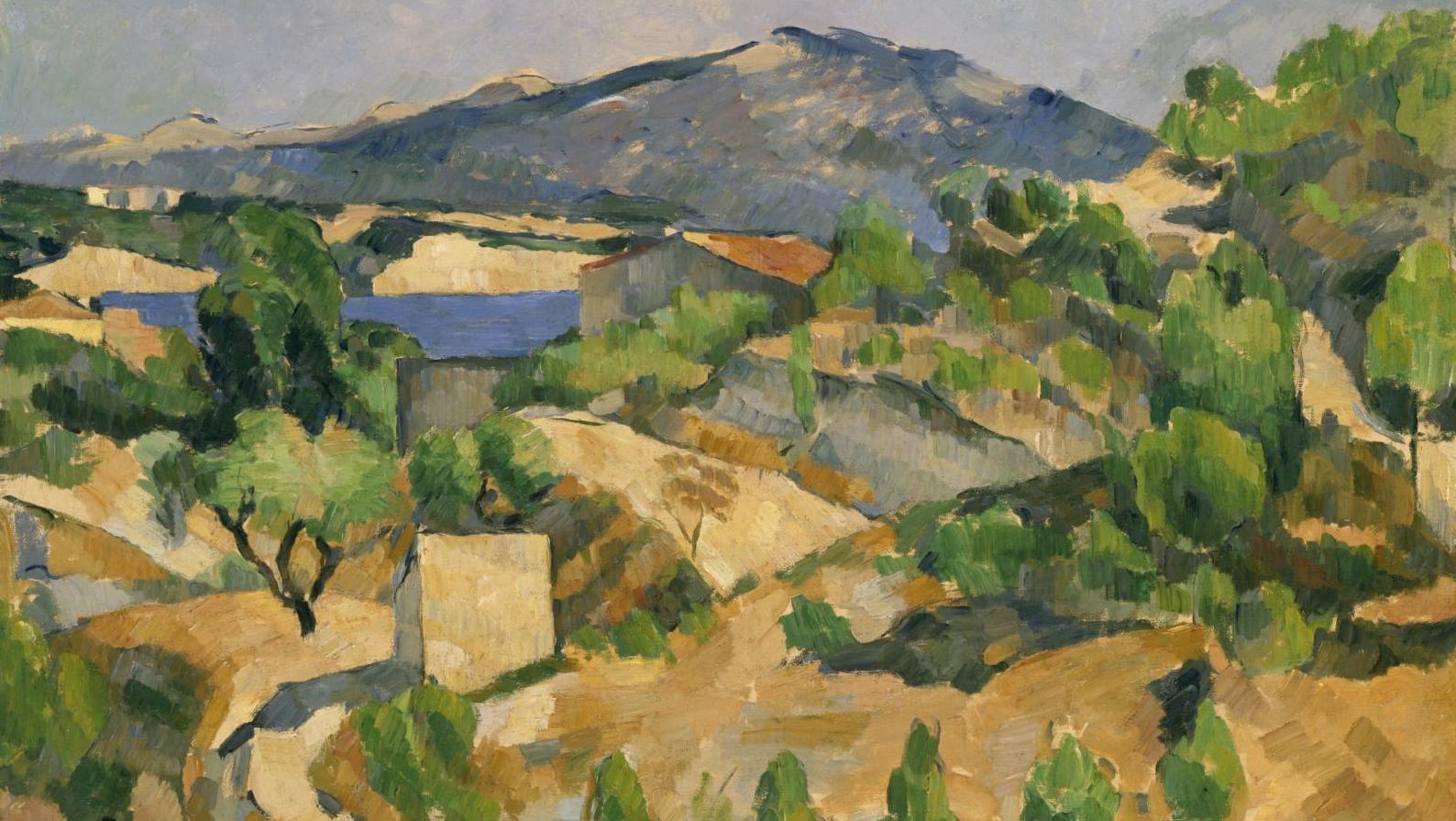 Montagnes en Provence (Le Barrage de François Zola), (détail), vers 1879, huile sur... Cézanne, peintre tellurique