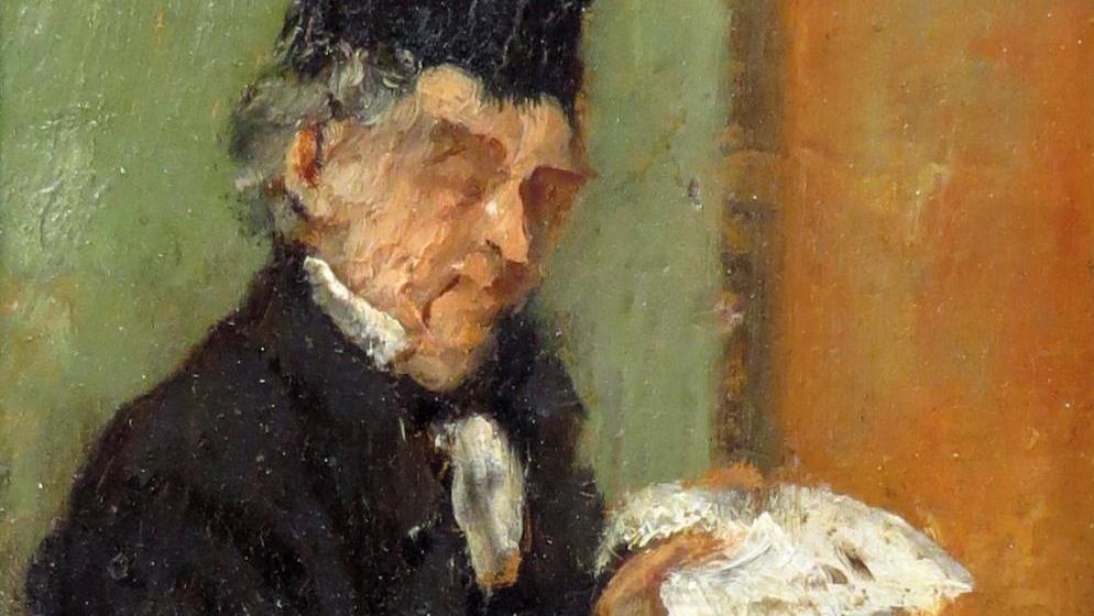 Gustave Courbet (1819-1877), Portrait de Godard père, huile sur panneau, signée et... Courbet à Sainte-Pélagie