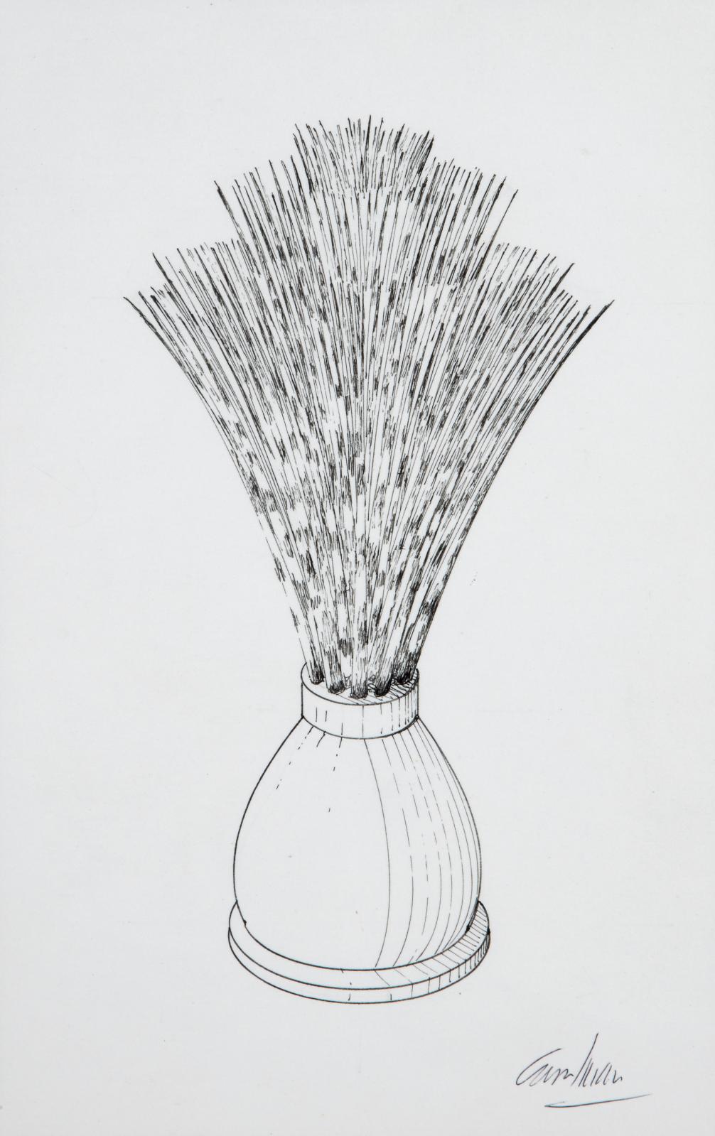 319 €Jacques Carelman (1929-2012), Blaireau en piquant de porc-épic, dessin original au feutre sur papier pour son Catalogue d’objets introuvables, si