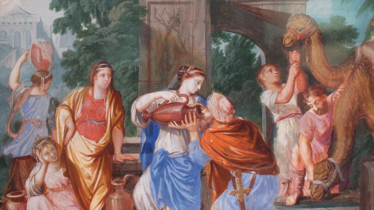 Jean Joubert (actif vers 1643-1707), Abraham et Sarah se rendant en Égypte, Rebecca... Joubert rejoint le Louvre