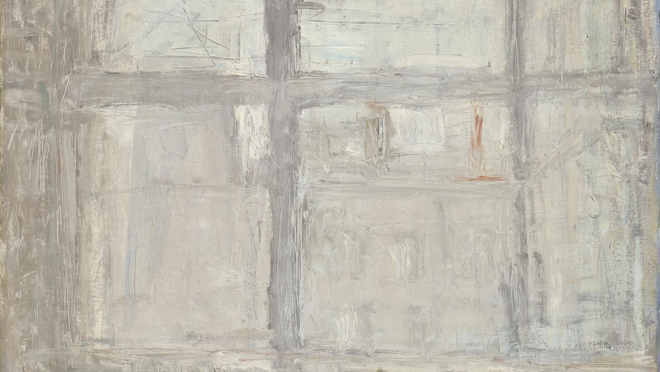 Jacques Truphémus (né en 1922), Fenêtre à l’atelier, 1973, huile sur toile, signée... L’univers intimiste de Jacques Truphémus