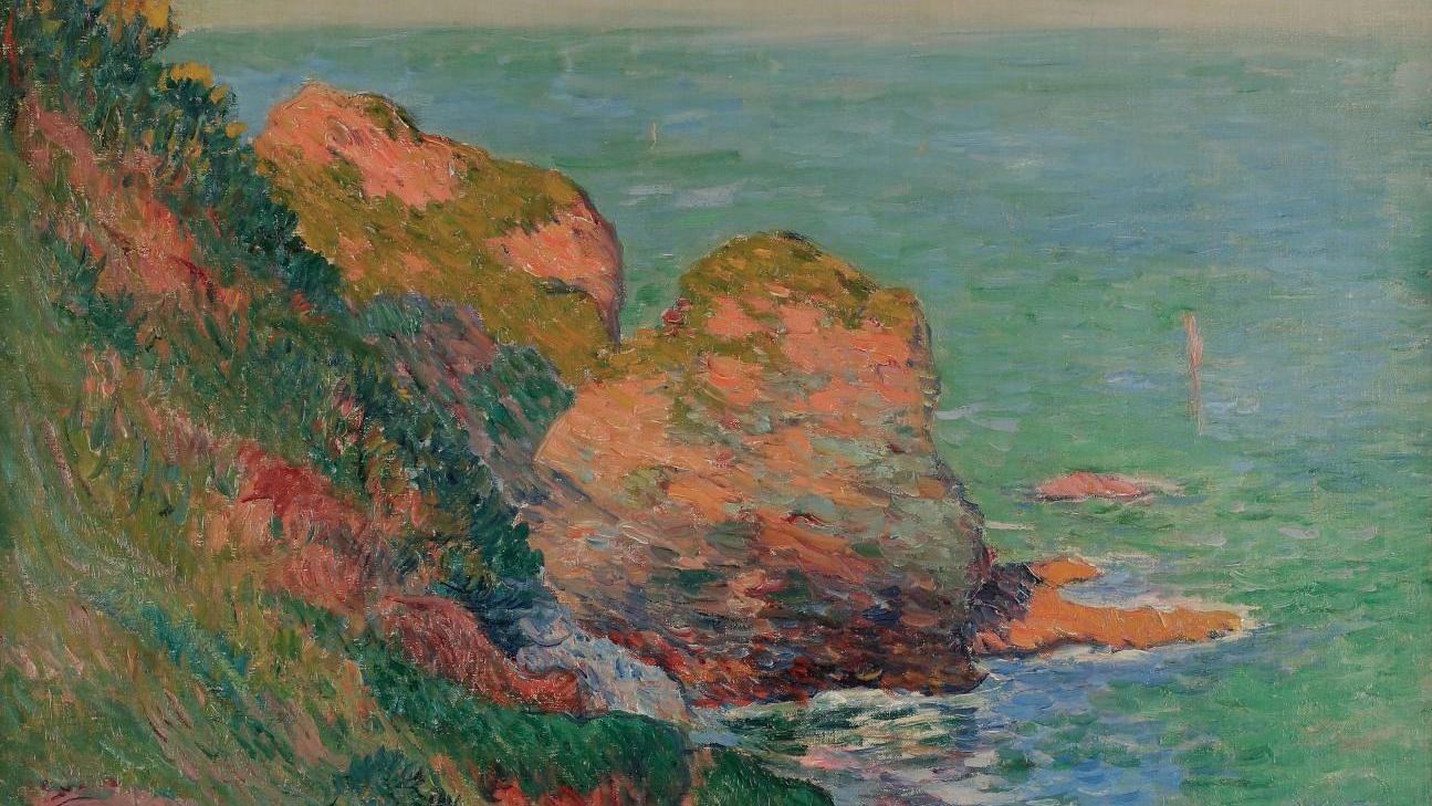 Henry Moret (1856-1913), Groix, Port-Mélite, 1895, huile sur toile, 73 x 60 cm. Estimation :... La Bretagne sauvage d’Henry Moret