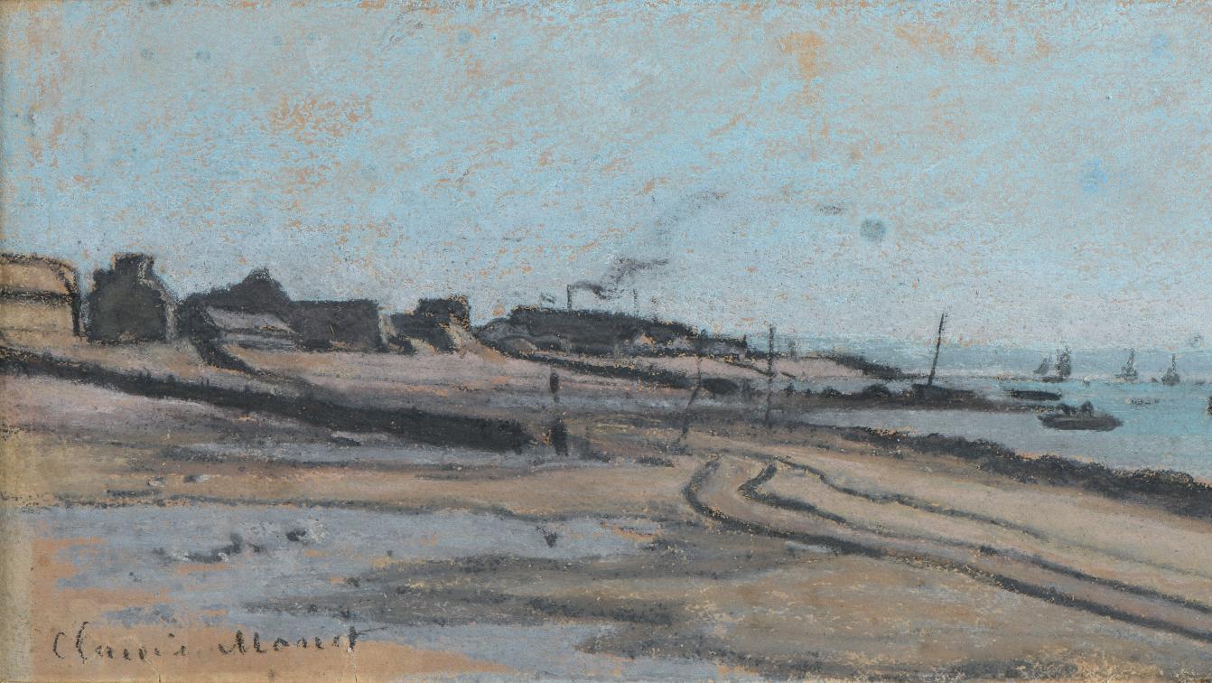 Claude Monet (1840-1929), Sainte-Adresse, vue sur le Perrey, vers 1863-1864, pastel,... Genèse de l’impressionnisme, Monet à Sainte-Adresse