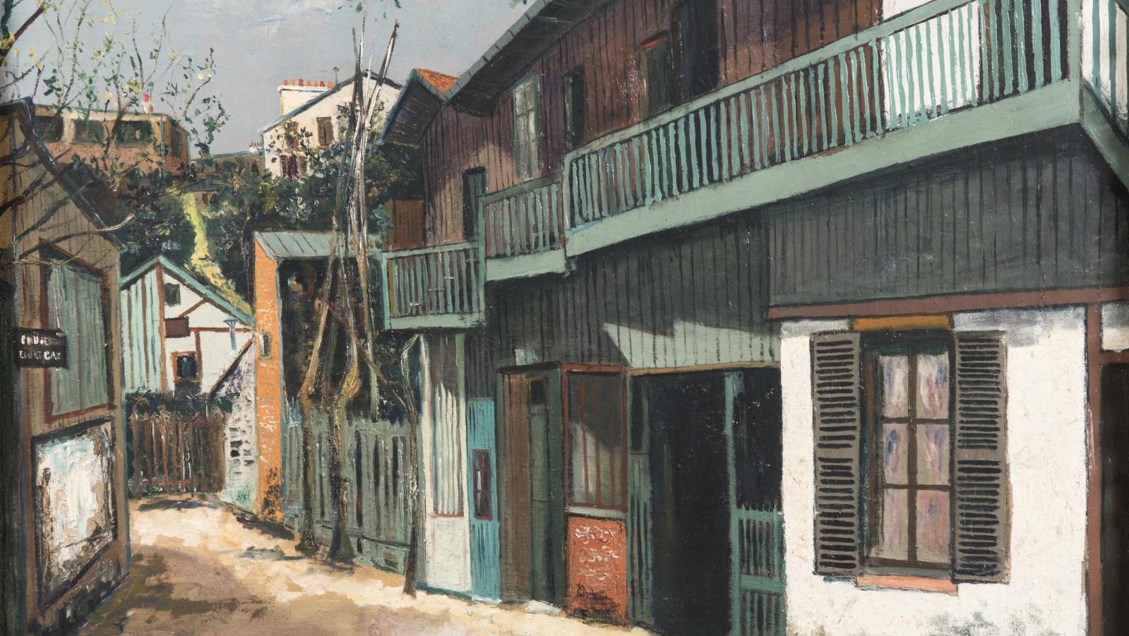 Maurice Utrillo (1883-1955), L’Ancien Maquis à Montmartre, huile sur toile, vers... Utrillo rentre chez lui à Montmartre et s’envole pour ailleurs