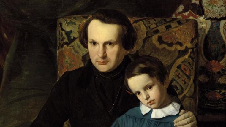 Auguste de Châtillon (1813-1881), Victor Hugo et son fils François- Victor, 1836,... 1815-1848 : les salons littéraires au musée de la Vie romantique 