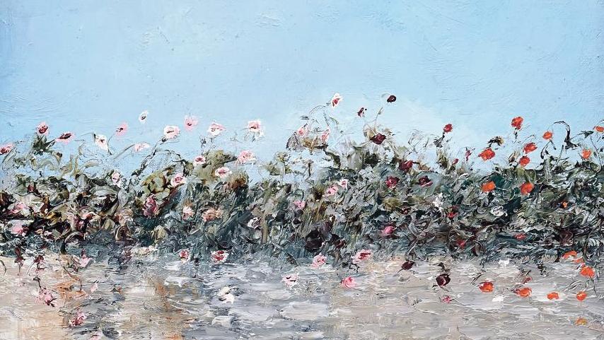 August Strindberg (1849-1912), Blommande mur (Mur de fleurs), circa 1903, huile sur... Strindberg, la peinture  comme catharsis