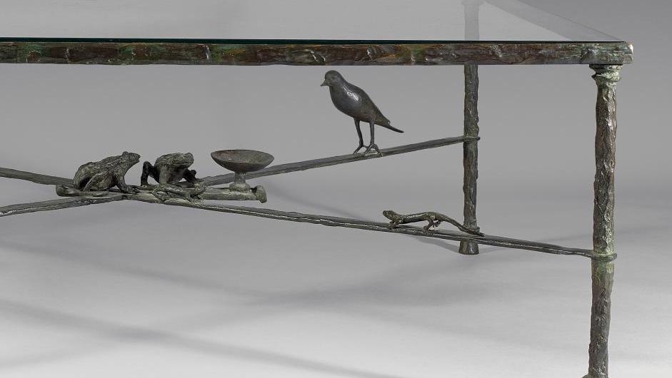 Diego Giacometti (1902-1985), Table basse aux crapauds avec raton, pigeon et lézards... Diego, L’autre Giacometti