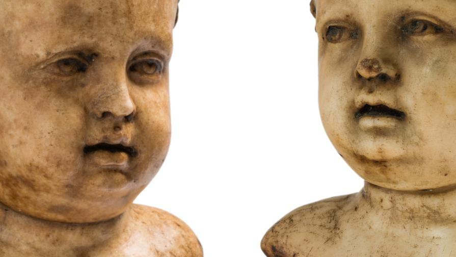Italie du Nord ou Allemagne du Sud, fin XVe-début XVIe siècle. Paire de bustes de... La saveur de l’enfance