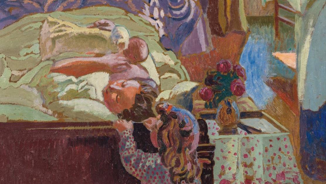 Maurice Denis (1870-1943), La Première Tétée ou La Chambre violette, 1906, huile... Dans l’intimité de Maurice Denis