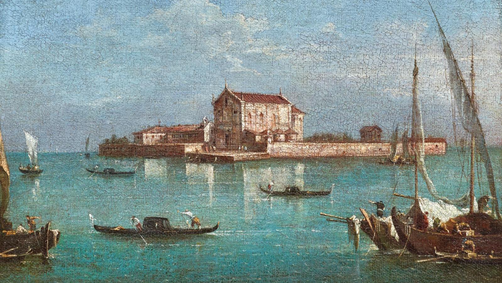 Francesco Guardi (1712-1793), Vue de l'île de San Cristoforo della Pace dans la lagune... Francesco Guardi, Whimsically Italian 