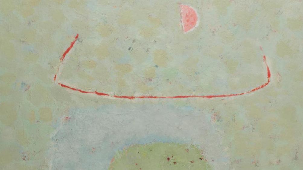 Seundja Rhee (1918-2009), Composition, 1959, huile sur toile, 100 x 65 cm. Estimation :... L’apesanteur enchantée de Seundja Rhee
