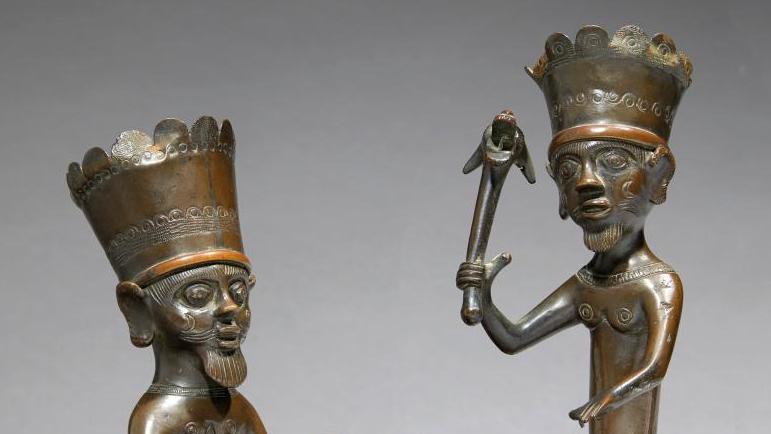 Ancien royaume du Dahomey (actuel Bénin), peuple ashanti, XIXe siècle. Paire de sculptures... Gérard Wahl, dit Boyer, chercheur de trésors