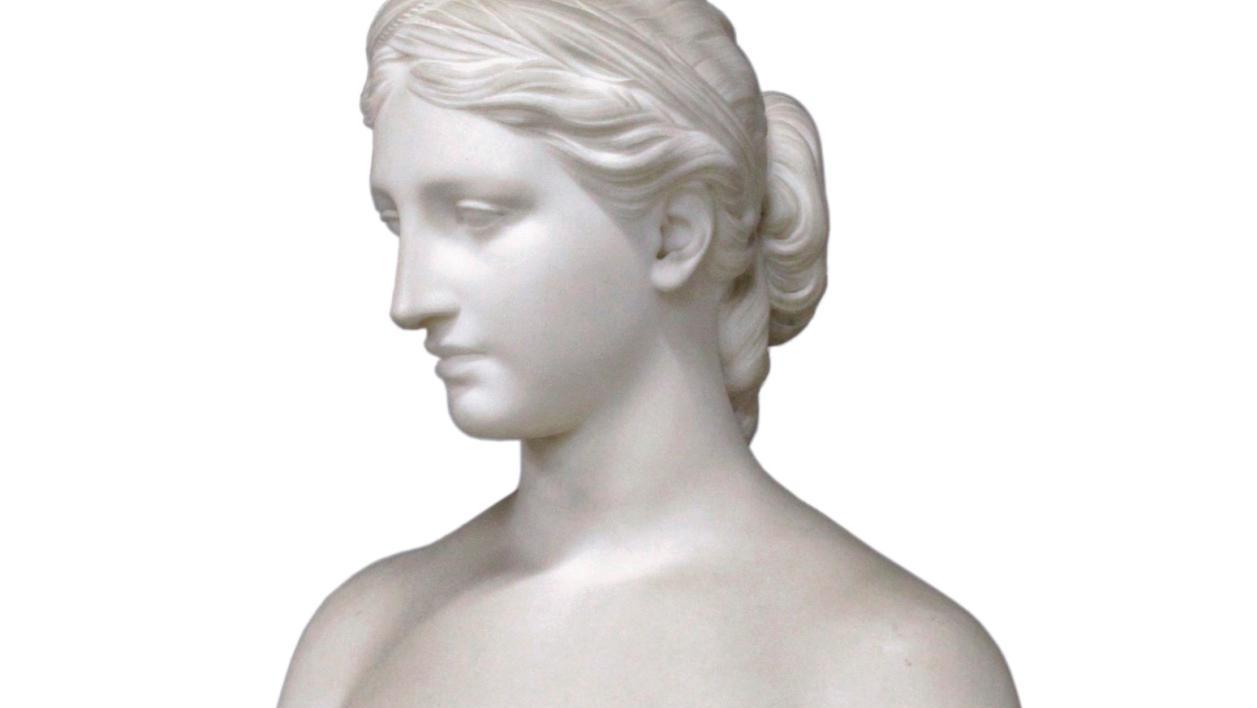 Hiram Powers (1805-1873), “Proserpine”, white marble bust, signed, h. 62 cm. Result:... Fierce Struggle for a a Proserpina 