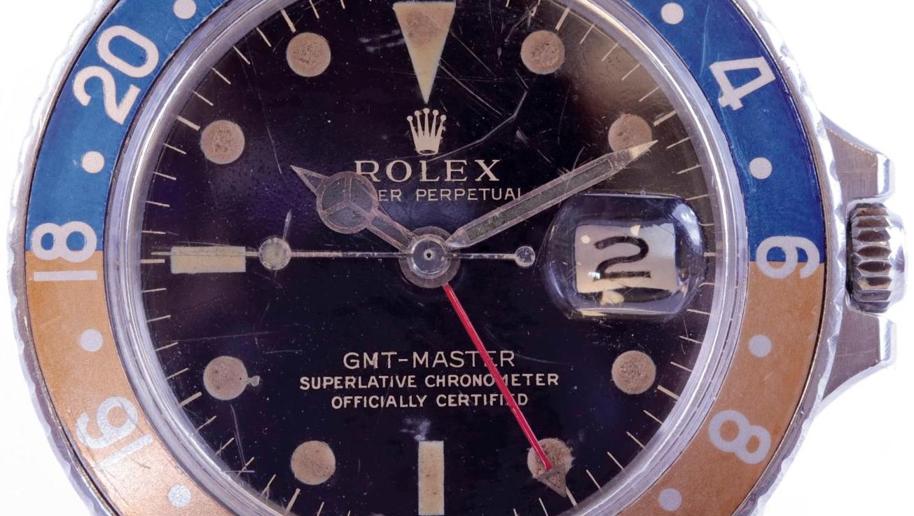 Montre Rolex, GMT Master dite «Pepsi» en acier, référence 1675, année 1966, numéro... Une Rolex pleine de… peps