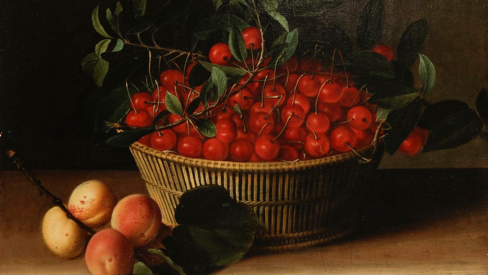 François Garnier (ca. 1600 - between 1658-1672), Panier de cerises et branche d'abricots... Jean Riechers Collection: Reviving the Still Life