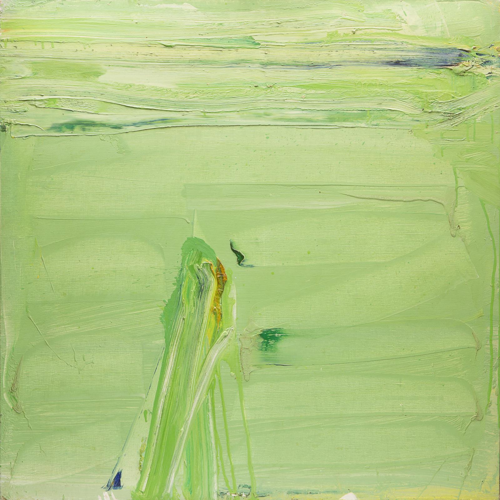Olivier Debré (1920-1999) Verte Loire clair, 1976, huile sur toile, 100 x 100 cm. Estimation : 12 000/15 000 €