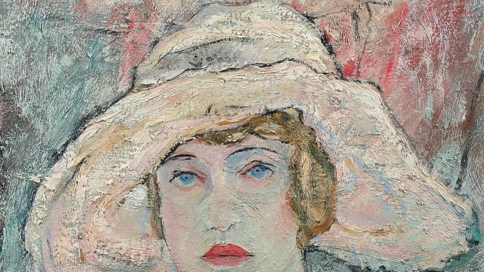 Alberto da Veiga Guignard (1896-1962), Portrait de jeune femme, huile sur toile,... Un Brésilien en France