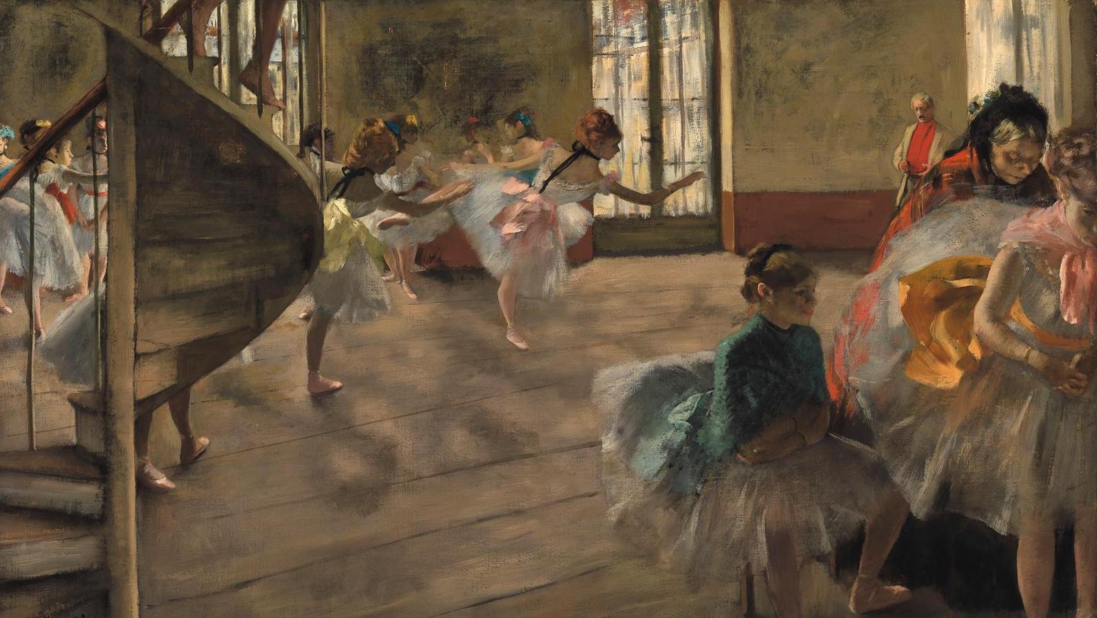 Edgar Degas (1834-1917), "La Répétition de danse", c. 1874, oil on canvas.  The Burrell Visits Marseille 