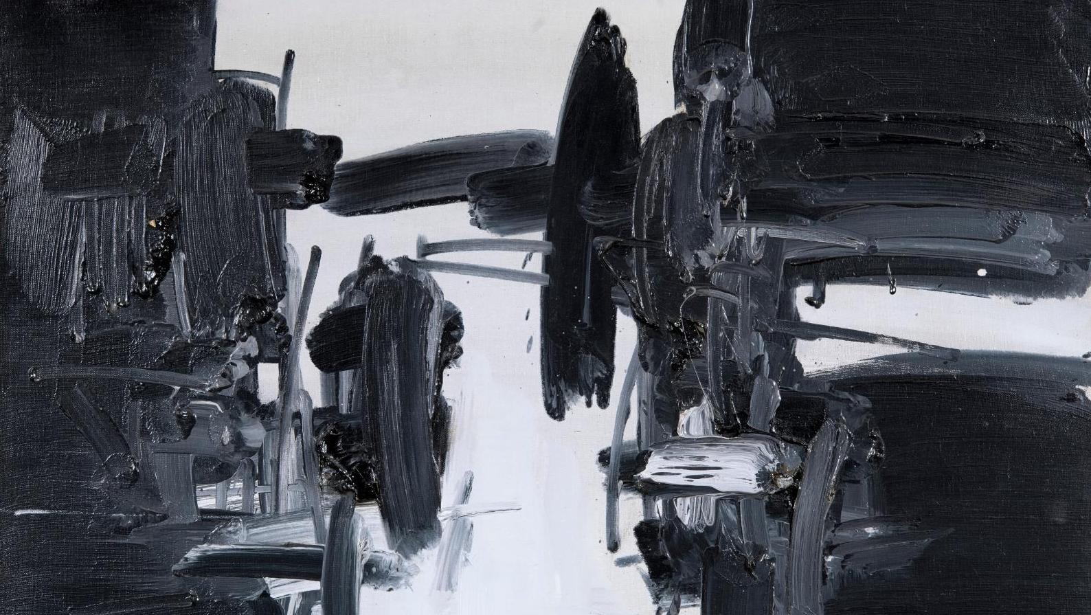 André Marfaing (1925-1987), Composition, 1967, huile sur toile, 54 x 81 cm. Adjugé :... Abstraction lyrique de Marfaing ou pointillisme de Laugé