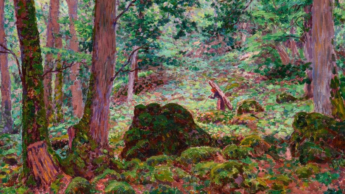 Georges Lacombe (1868-1916), Paysanne dans un sous-bois, vers 1906-1907, huile sur... Georges Lacombe, l’esprit des bois