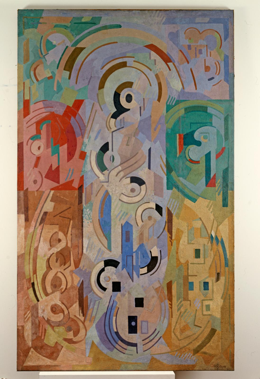 Albert Gleizes, Composition à sept éléments, 1943, huile sur toile, 300 x 179,5 cm, détail. Donation Muguette et Paul Dini 2, 2000. Villefranche-sur-S