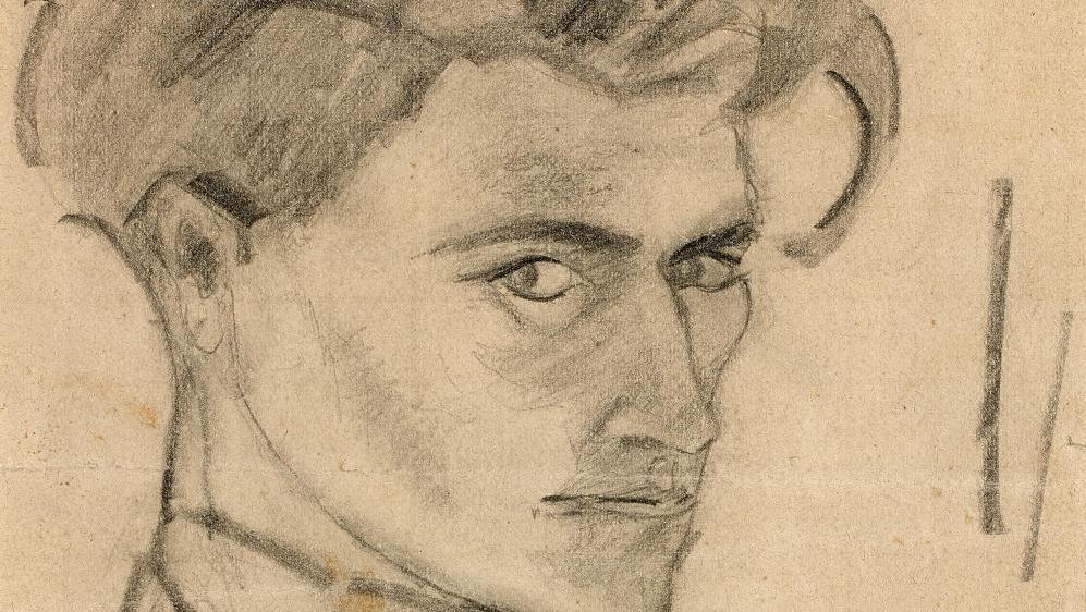 Antonin Artaud (1896-1948), Autoportrait, dessin original au fusain, vers 1920. 16,4 x 10,6 cm.... Antonin Artaud intime