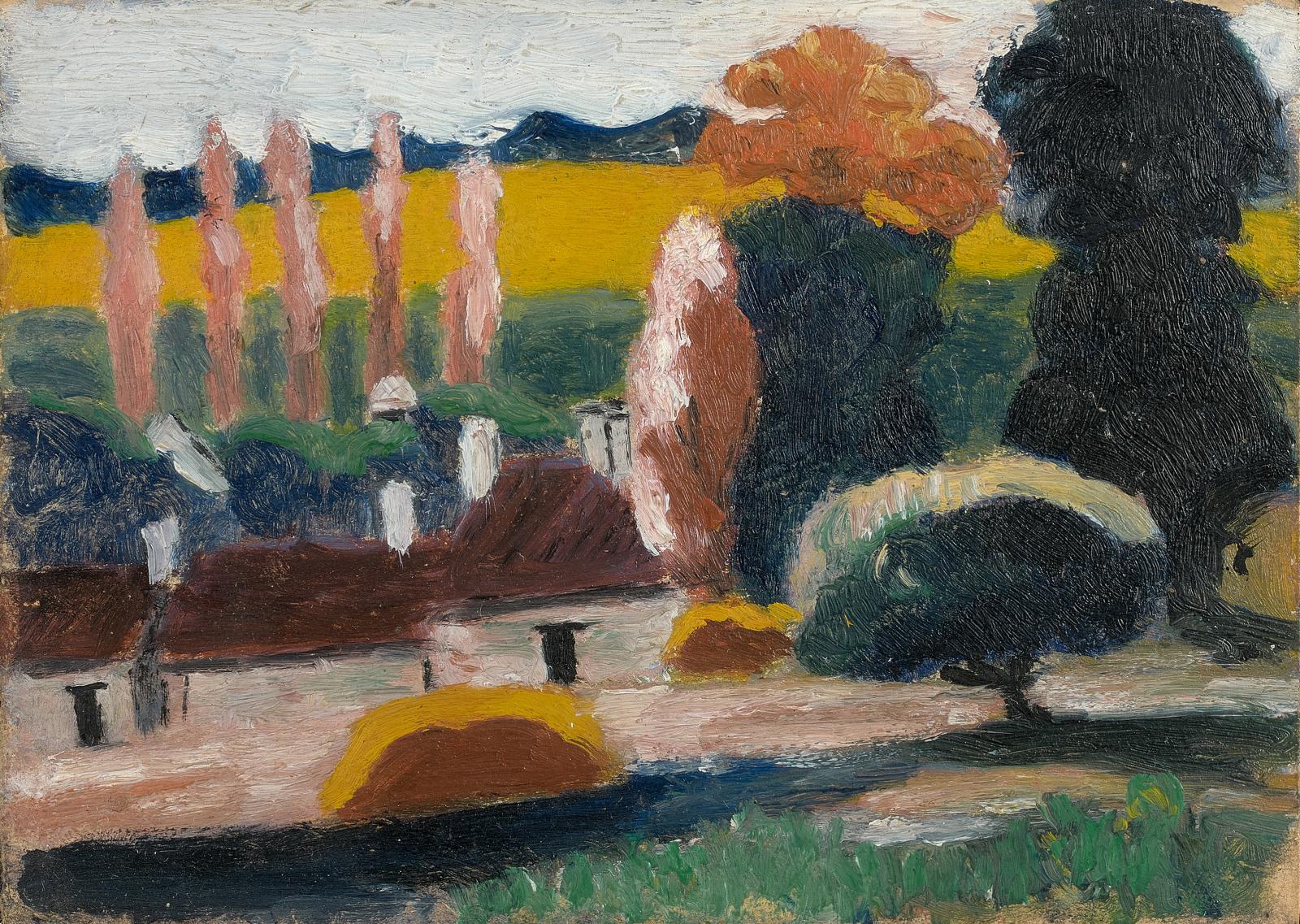 Antonin Artaud (1896-1948) Paysage, gouache sur carton, Chatelard, 1915, 9,3 x 13 cm. Estimation : 20 000/30 000 €