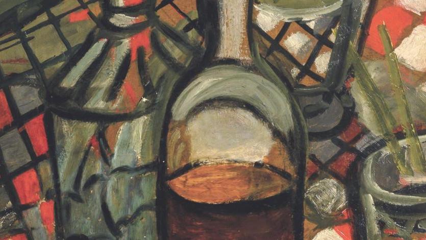 Auguste Chabaud (1882-1955), Nature morte à la nappe à carreaux, 1908, huile sur... La vie silencieuse avec Auguste Chabaud