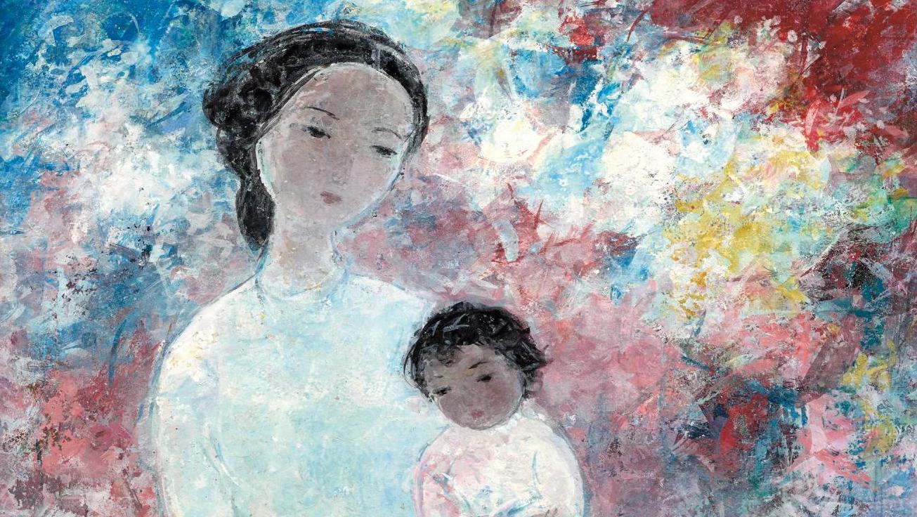 Vu Cao Dam (1908-2000), Maternité, huile sur toile, 55,5 x 46,5 cm. Adjugé : 25 ... Maternité de Vu Cao Dam
