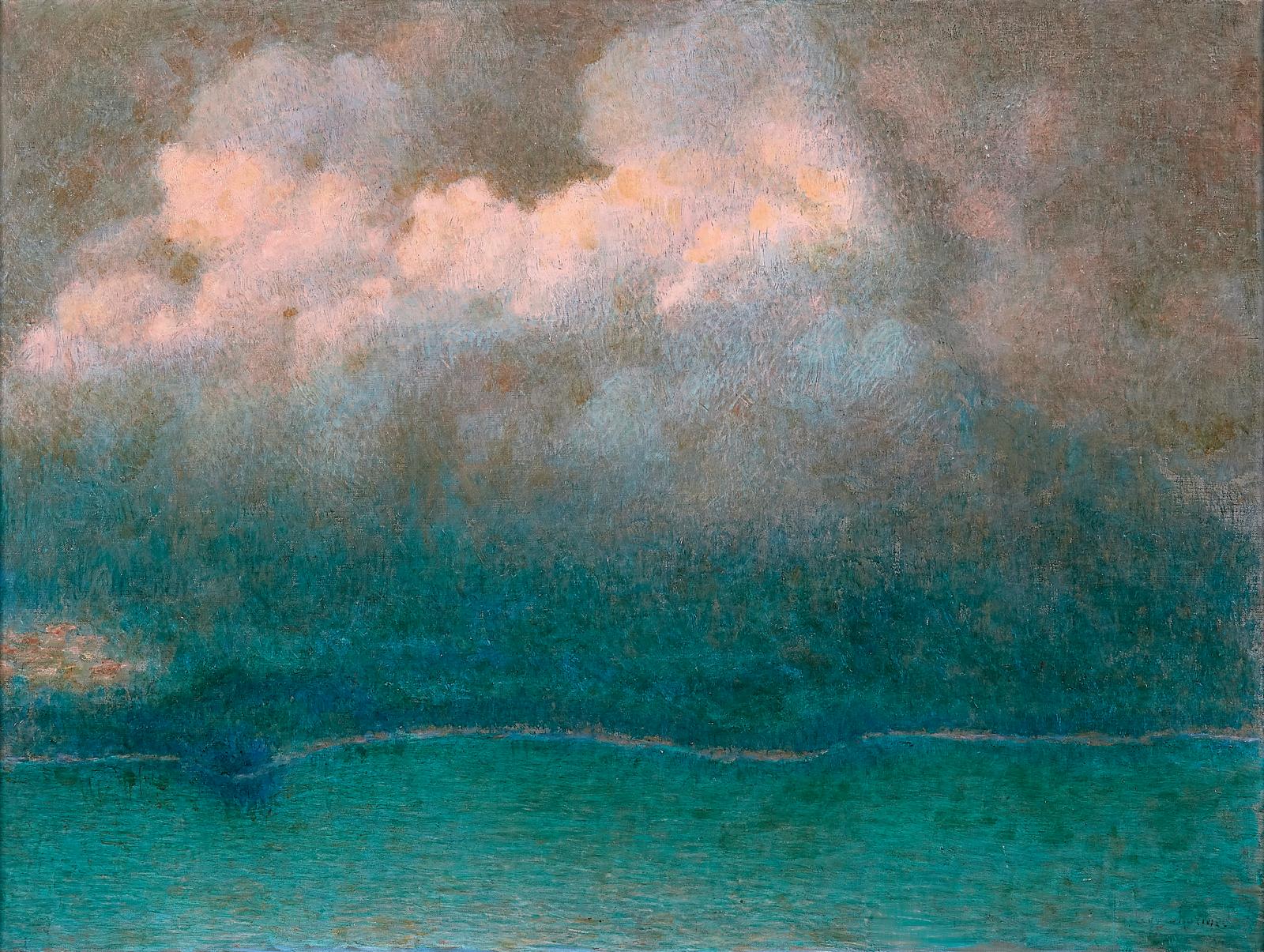 Un orage sur le lac du Bourget par Lévy-Dhurmer