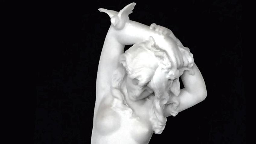 Romano Romanelli (1882-1969), Flore, sculpture en marbre blanc de Carrare, h. 104 cm.... Flore dansante de Romano Romanelli