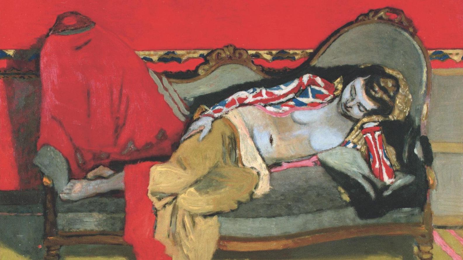 Maurice Brianchon (1899-1979), Le Repos, nu costumé, 1940, huile sur toile, 65 x 92 cm.... Un Repos de Brianchon au pedigree irréprochable