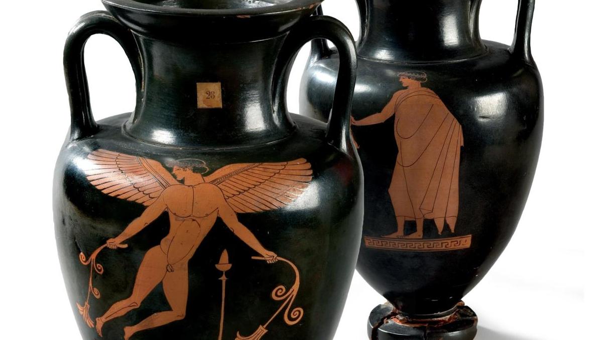 Grèce, Attique, vers 480-470 av. J.-C. Amphore à figures rouges attribuée au Peintre... L’âge d’or de la peinture grecque