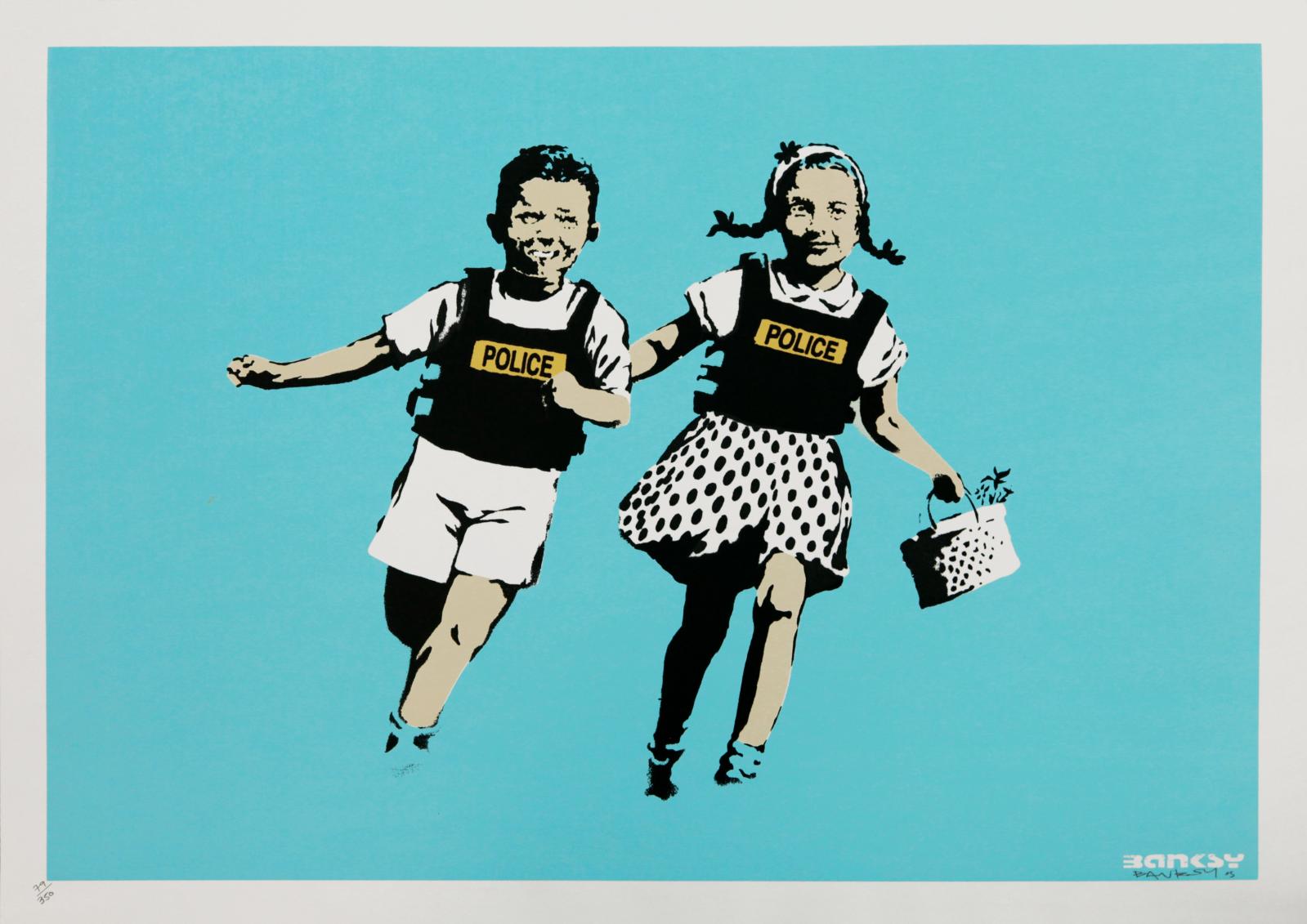 Banksy (né en 1975), Jack and Jill, 2005, sérigraphie en couleurs sur papier numérotée 79/350, datée et signée, éditée par Pictures On Walls (POW), Lo