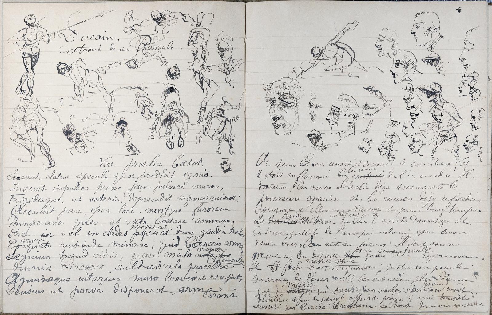 Henri de Toulouse-Lautrec,cahier de classe, vers 1879-1880, encre sur papier. Estimation : 100 000/150 000 € 