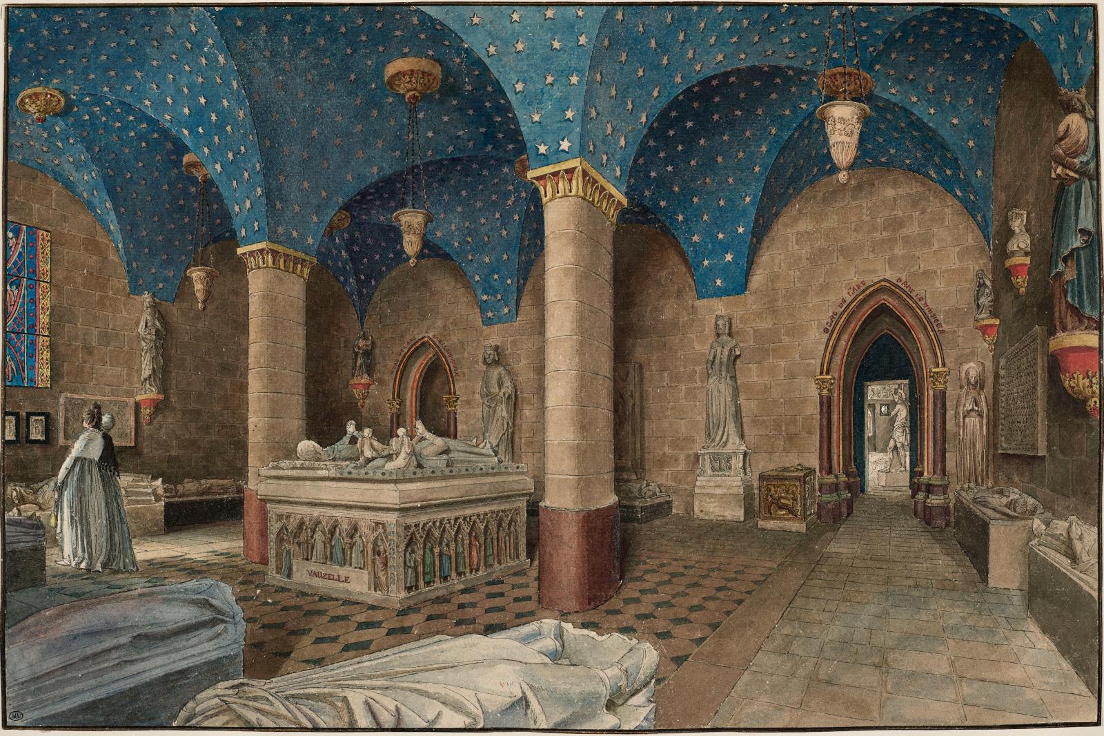 Jean-Lubin Vauzelle, Salle du XVe siècle (détail), département des arts graphiques, musée du Louvre.