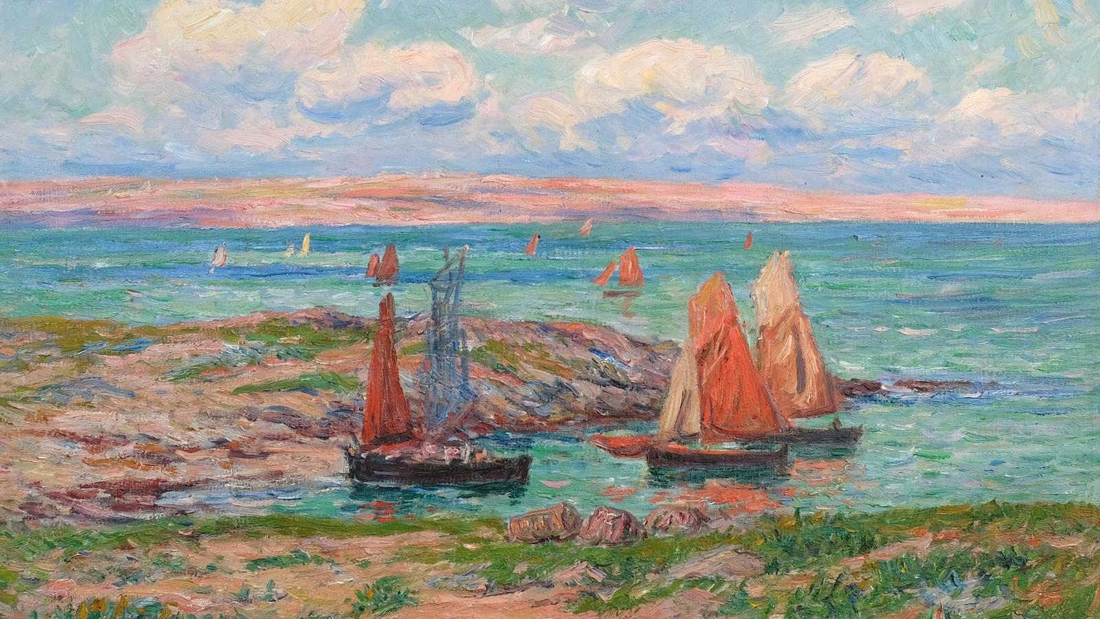 Henry Moret (1856-1913), Baie d’Audierne Finistère (Audierne Bay, Finistère), 1910,... Audierne Bay, Coves and Sandy Beaches