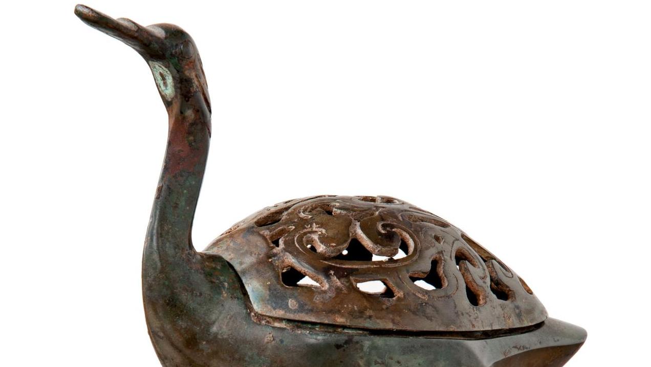 Brûle-parfum en forme de canard, bronze, dynastie des Han de l’Ouest (IIe-Ier siècle... La donation Zao Wou-ki au musée Cernuschi